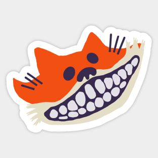 Grinning Fox with Big Teeth Sticker